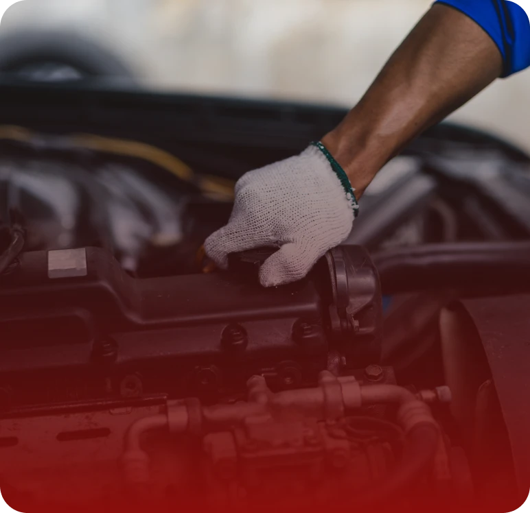 Hand with glove fixing engine